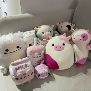 squishmallow and pusheen plush bundle/lot